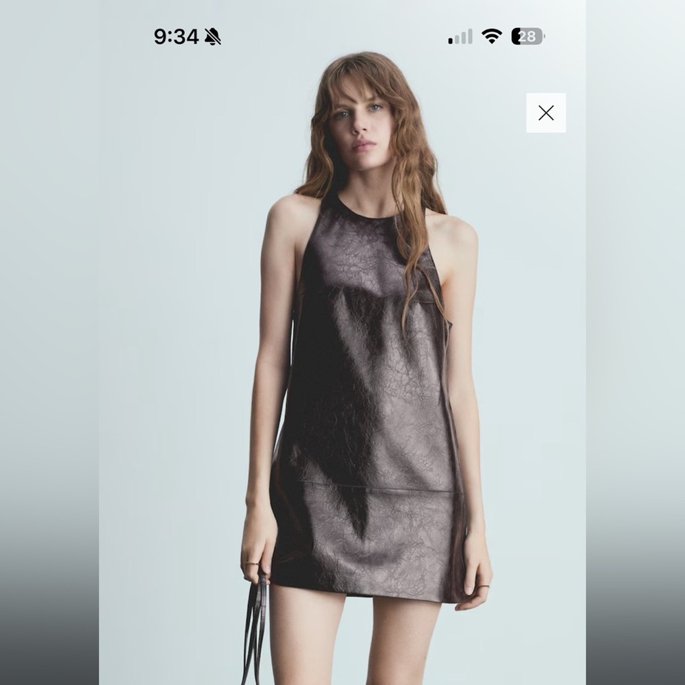 Elegant garnet Leather Dress